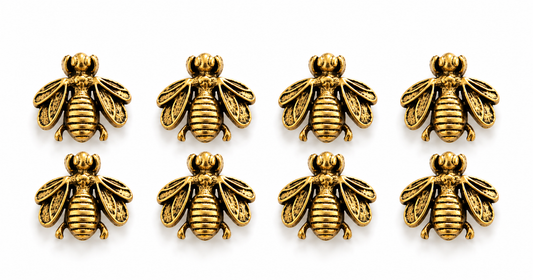 Bumble Bee Push Pins (10 Pc Set) | Decorative Gold Thumb Tacks, Aesthetic Office Supplies, Cute Bulletin Board Pins