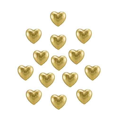 Heart Push Pins (10 Pc Set) | Decorative Gold Love Thumb Tacks Romantic Office Decor Valentine Wedding Gift for Her
