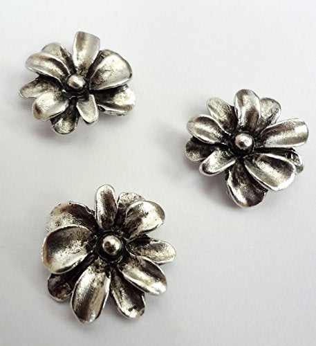 Spring Flower Push Pins (10 Pc Set) | Decorative Silver Thumb Tacks, Cottagecore Desk Decor, Unique Teacher Gift