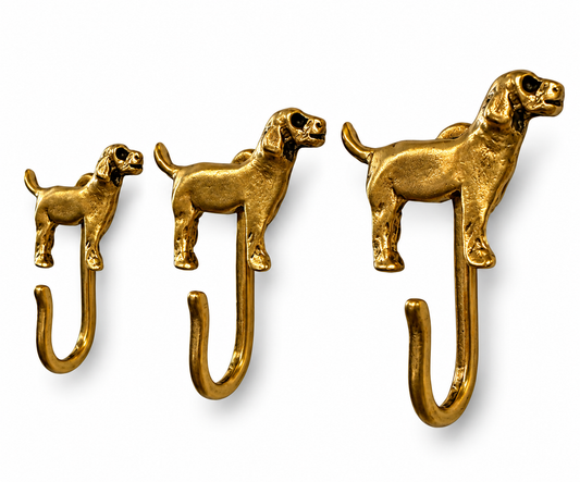 Dog Push Pin Hooks, Small Metal Wall Hooks with Push Pins for Keys, Jewelry, Pictures, Mini Hooks for Bulletin Boards, Set of 3