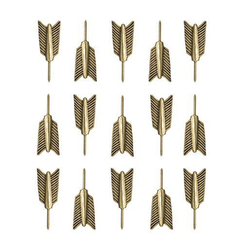 Long Arrow Push Pins (10 Pc Set) | Decorative Gold Thumb Tacks Minimalist Office Goal Setting Desk Decor