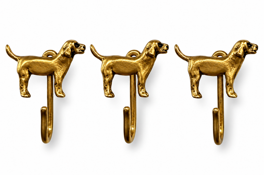 Dog Push Pin Hooks, Small Metal Wall Hooks with Push Pins for Keys, Jewelry, Pictures, Mini Hooks for Bulletin Boards, Set of 3