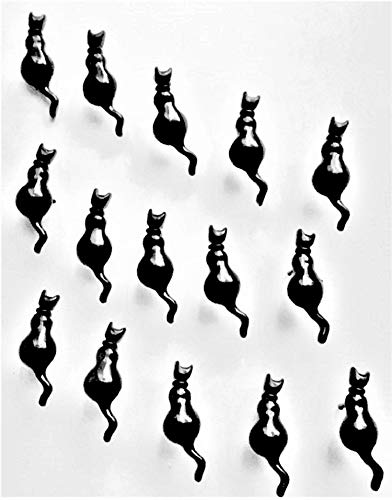 Black Cat Push Pins (10 Pc Set) | Decorative Thumb Tacks Kitten Pet Lover Halloween Goth Office Desk Decor Unique Gift