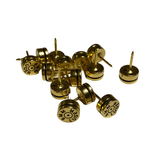 Bullet Push Pins, Gold Decorative Thumb Tacks, Metal Push Pins, 15pc Set