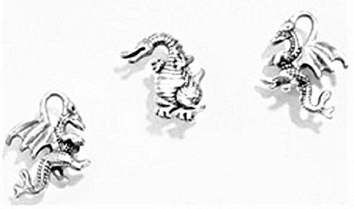 Dragon Push Pins (10 Pc Set) | Decorative Silver Fantasy Thumb Tacks Gamer Medieval Office Desk Decor Gift