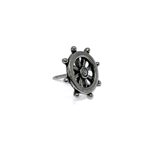 Ship's Wheel Push Pins (15 Pc Set) | Decorative Silver Helm Thumb Tacks Nautical Coastal Office Desk Decor Gift