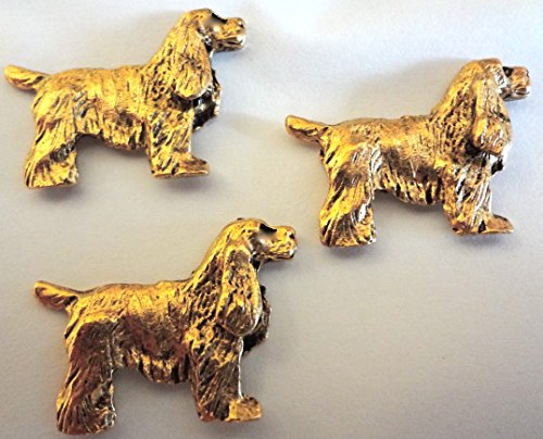 Spaniel Dog Push Pins (10 Pc Set) | Decorative Gold Thumb Tacks, Unique Pet Lover Gift, Animal Office Decor