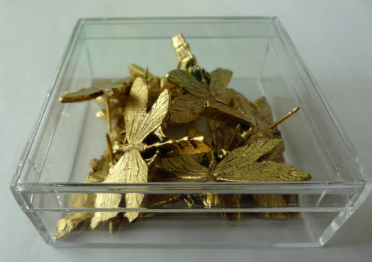 Large Dragonfly Push Pins (10 Pc Set) | Decorative Gold Insect Thumb Tacks Garden Office Desk Decor Bohemian Unique Gift