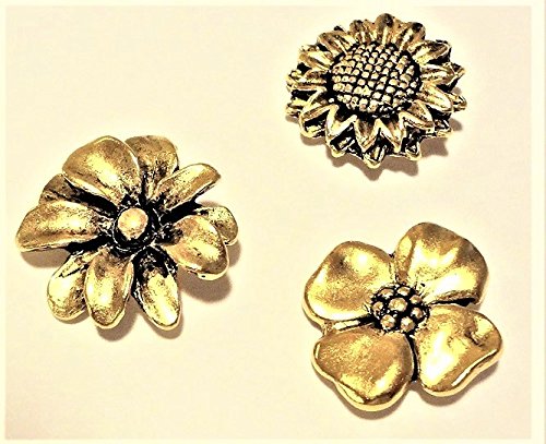 PANSY, SUNFLOWER, DAHLIA SET OF 3 CLUTCH PINS CL-102 AG