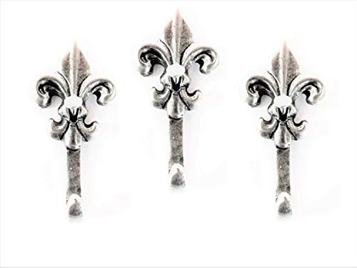 Fleur De Lis Mini Hooks, Picture Hooks, Jewelry Hooks, Decorative Hooks, Set of 3