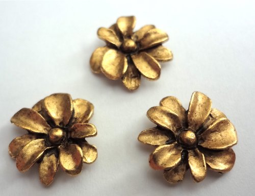 Spring Flower Push Pins, Decorative Push Pins, Unique Gold Push Pins, 15 Piece Metal Push Pin Set