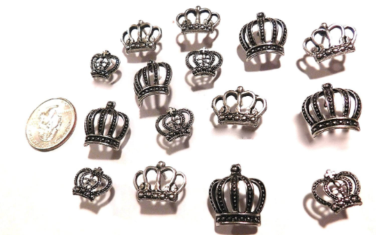 Crown Push Pins, Available in Silver or Gold , 3 Styles, Handmade Solid Metal