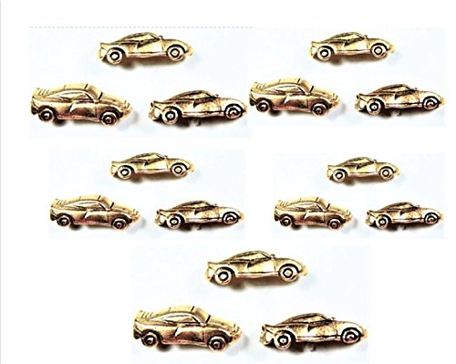 Sports Car Push Pins (10 Pc Set) | Decorative Gold Race Car Thumb Tacks Executive Office Desk Decor Unique Gift