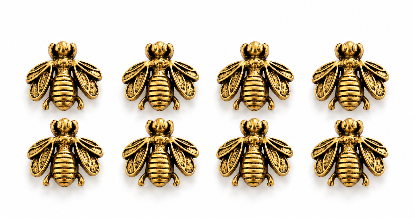 Bumble Bee Push Pins (10 Pc Set) | Decorative Gold Thumb Tacks, Aesthetic Office Supplies, Cute Bulletin Board Pins