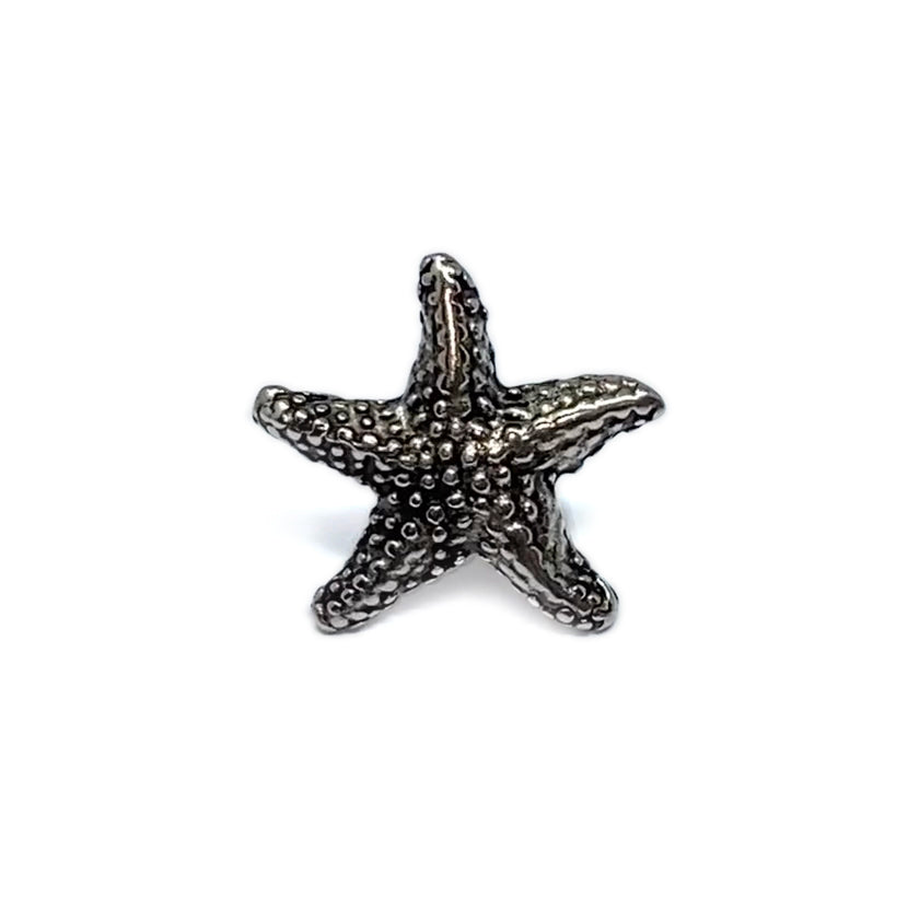 Starfish Push Pins (10 Pc Set) | Decorative Silver Beach Thumb Tacks Coastal Ocean Office Desk Decor Unique Gift