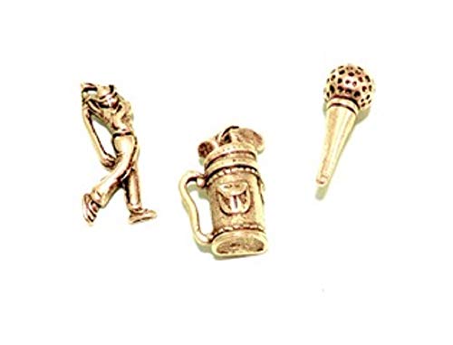 Golf Push Pins (10 Pc Set) | Decorative Gold Ball Club Thumb Tacks Sports Office Desk Decor Unique Gift for Dad