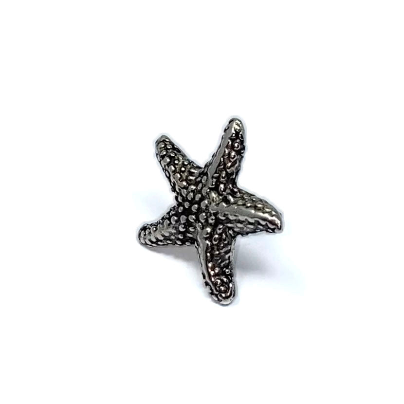 Starfish Push Pins (10 Pc Set) | Decorative Silver Beach Thumb Tacks Coastal Ocean Office Desk Decor Unique Gift