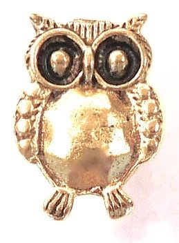 Owl Push Pins (10 Pc Set) | Decorative Gold Thumb Tacks, Symbol of Wisdom, Nature Office Decor and Teacher Gift