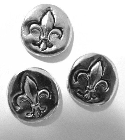 Fleur De Lis Push Pins (10 Pc Set) | Decorative Silver Thumb Tacks, Elegant French Decor, Unique Historical Gift