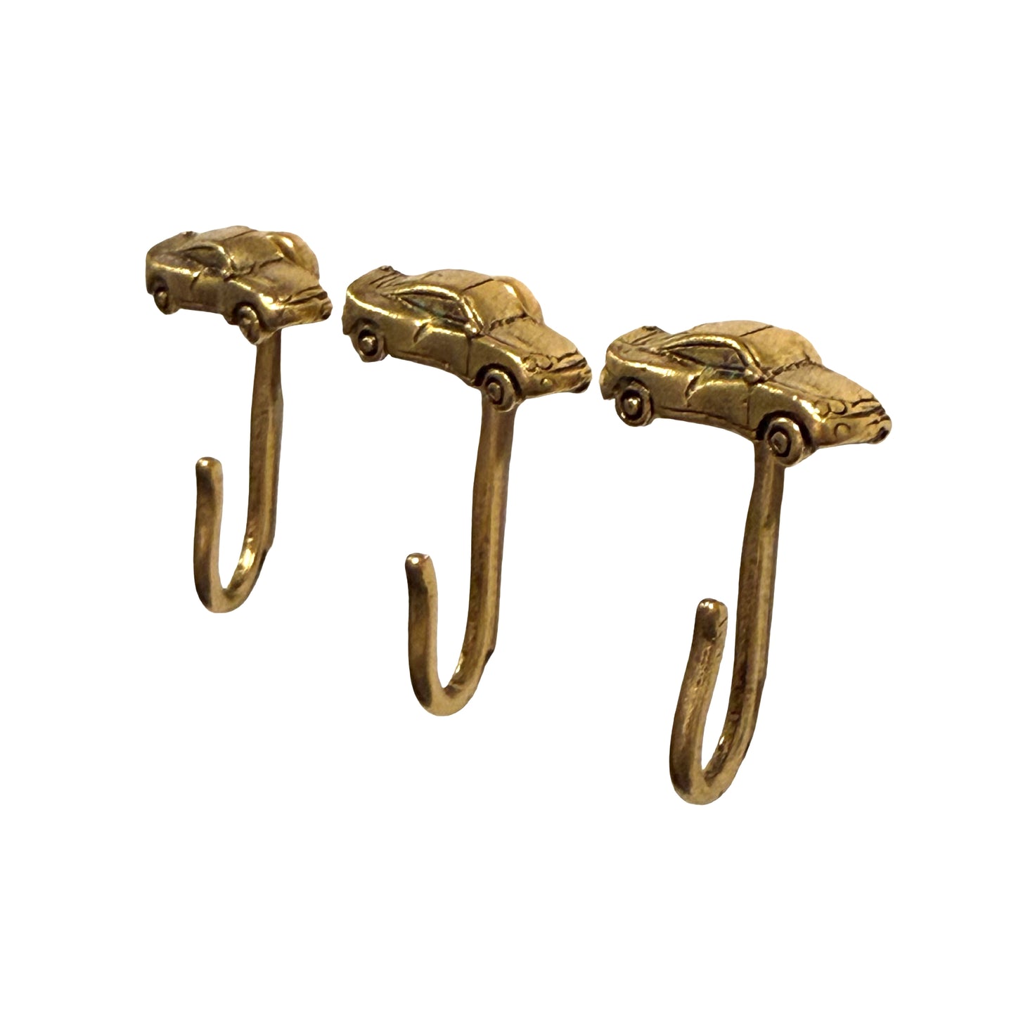 Car Push Pin Hooks, Small Metal Wall Hooks with Push Pins for Keys, Jewelry, Pictures, Mini Hooks for Bulletin Boards, Set of 3