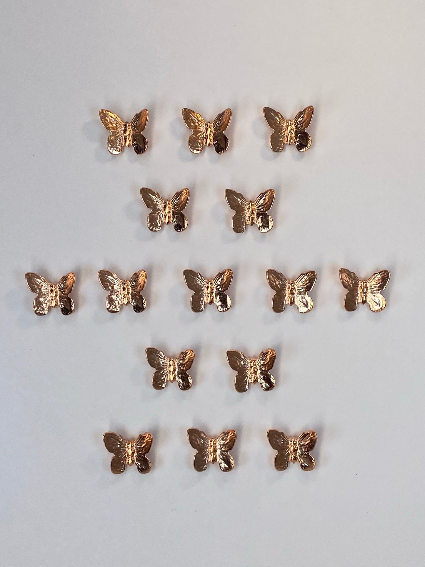 Rose Gold Butterfly Push Pins (10 Pc Set) | Decorative Metal Thumb Tacks Glam Office Desk Decor Unique Gift for Teacher Her