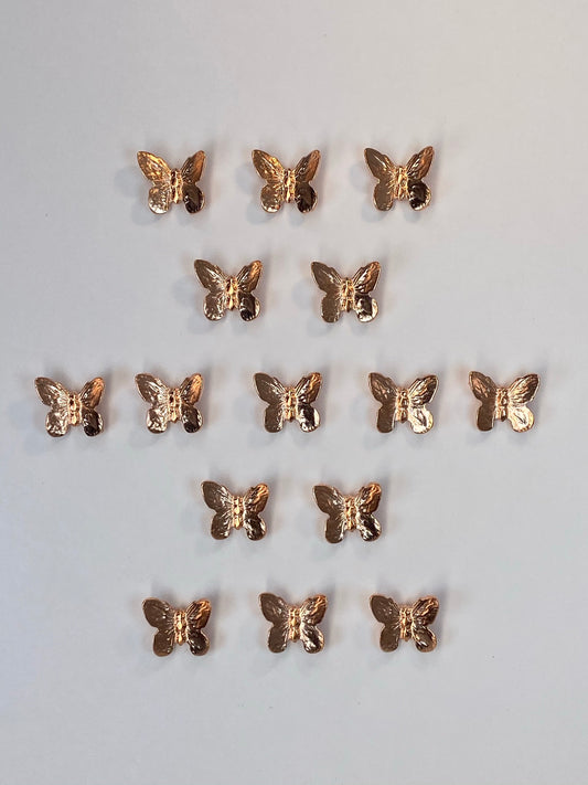 Rose Gold Butterfly Push Pins (10 Pc Set) | Decorative Metal Thumb Tacks Glam Office Desk Decor Unique Gift for Teacher Her