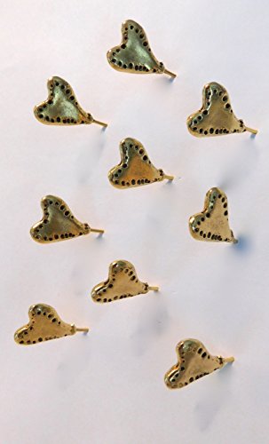 Shooting Heart Push Pins (10 Pc Set) | Decorative Gold Love Thumb Tacks Romantic Aesthetic Office Decor Gift