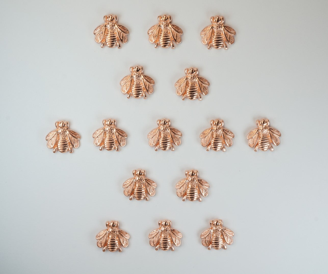 Rose Gold Bumble Bee Push Pins (10 Pc Set) | Decorative Metal Thumb Tacks Glam Office Desk Decor Unique Gift for Teacher Her