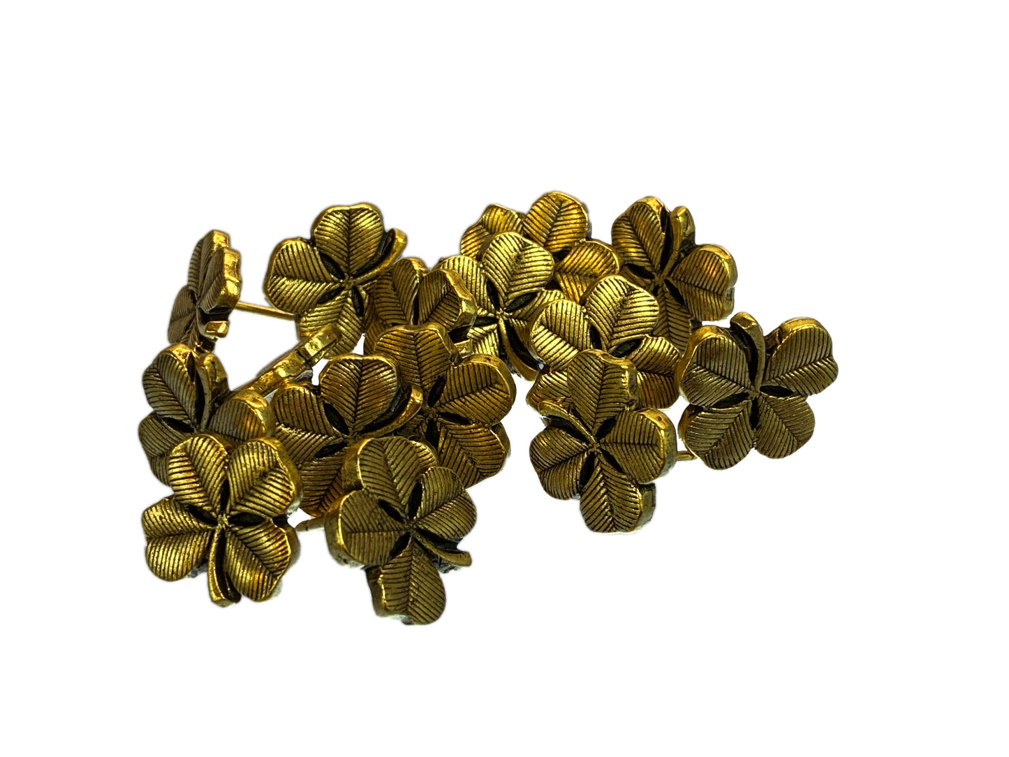 Shamrock Push Pins (10 Pc Set) | Gold Silver Decorative Metal Thumb Tacks Irish Clover Office Decor Unique St Patricks Day Gift