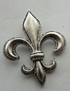 Large Fleur De Lis Push Pins (10 Pc Set) | Decorative Silver Thumb Tacks, Regal Office Supplies, French Home Decor