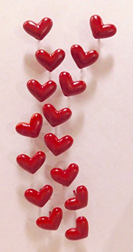 Red Heart Push Pins (10 Pc Set) | Decorative Red Thumb Tacks, Unique Valentine's Day Gift, Teacher & Desk Decor