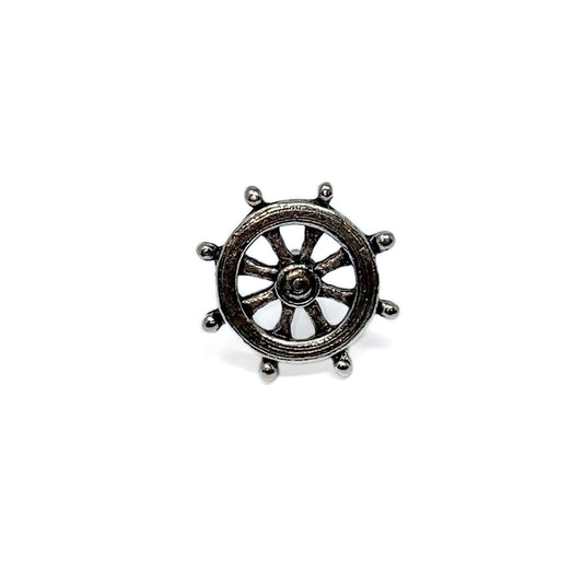 Ship's Wheel Push Pins (15 Pc Set) | Decorative Silver Helm Thumb Tacks Nautical Coastal Office Desk Decor Gift