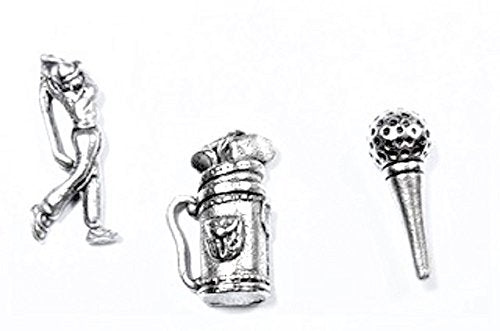 Golf Push Pins (10 Pc Set) | Decorative Silver Ball Club Thumb Tacks Sports Office Desk Decor Unique Gift for Dad