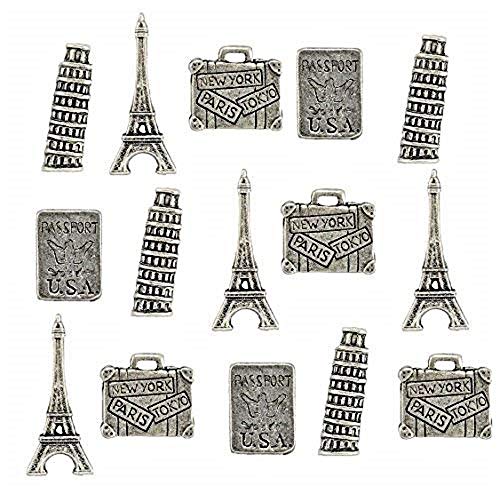 Travel Push Pins (10 Pc Set) | Decorative Silver Globe Compass Thumb Tacks Map Marking Office Decor Unique Gift