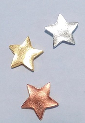 Tricolor Star Push Pins (10 Pc Set) | Gold Silver Bronze Thumb Tacks, Decorative Celestial & Patriotic Decor