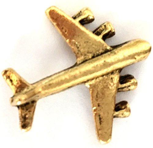 Jet Airplane Push Pins (10 Pc Set) | Decorative Gold Thumb Tacks, Aviation Office Decor, Unique Pilot & Travel Gift