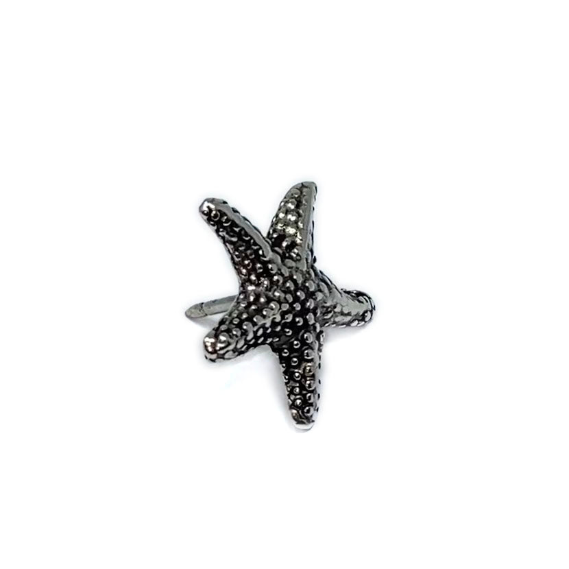 Starfish Push Pins (10 Pc Set) | Decorative Silver Beach Thumb Tacks Coastal Ocean Office Desk Decor Unique Gift