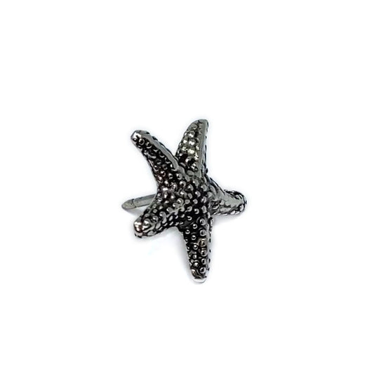 Starfish Push Pins (10 Pc Set) | Decorative Silver Beach Thumb Tacks Coastal Ocean Office Desk Decor Unique Gift