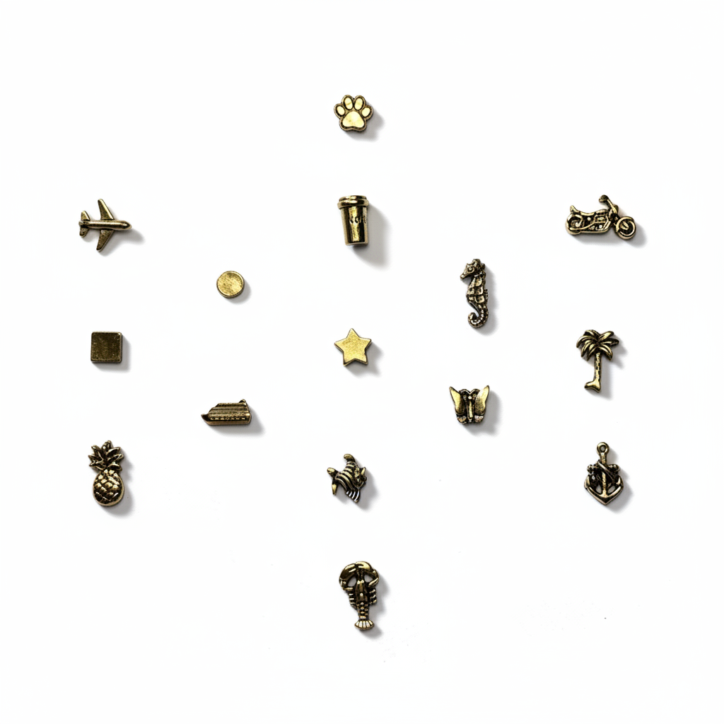 Mini Map Push Pins, Metal Decorative Pins, 28 Designs, Travel Map Markers