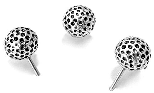 Golf Ball Push Pins (10 Pc Set) | Decorative Silver Golf Theme Thumb Tacks Sports Office Desk Decor Unique Gift
