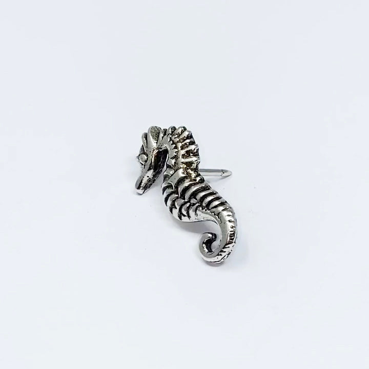 Seahorse Push Pins (10 Pc Set) | Decorative Silver Beach Thumb Tacks Coastal Ocean Office Desk Decor Unique Gift
