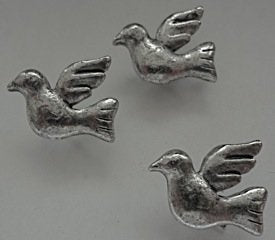 Dove Push Pins (10Pc Set) | Decorative Silver Bird Thumb Tacks, Unique Faith Decor, Wedding Gift Supplies