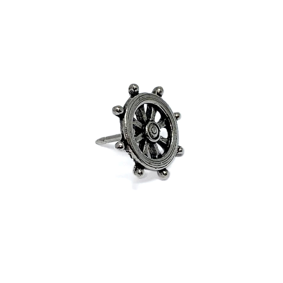 Ship's Wheel Push Pins (15 Pc Set) | Decorative Silver Helm Thumb Tacks Nautical Coastal Office Desk Decor Gift