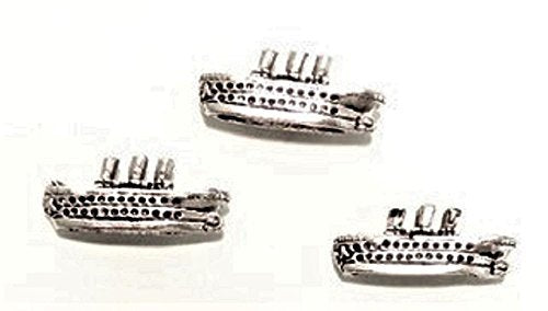 Cruise Ship Push Pins (10 Pc Set) | Decorative Silver Boat Thumb Tacks Travel Agent Nautical Office Decor Gift