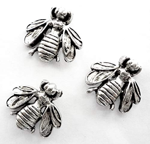 Bumble Bee Push Pins (10 Pc Set) | Decorative Silver Thumb Tacks, Aesthetic Office Supplies, Cute Bulletin Board Pins