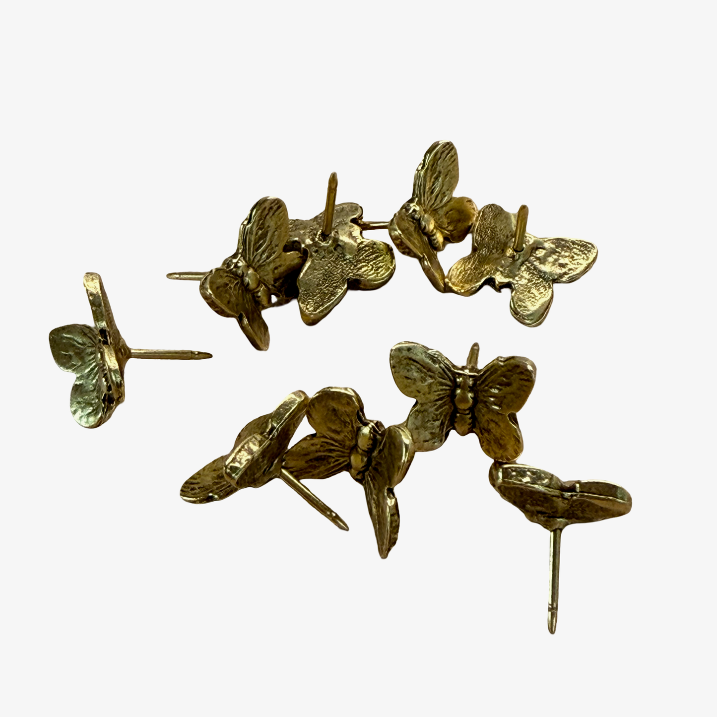 Butterfly Push Pins (10 Pc Set) | Decorative Gold Thumb Tacks, Cottagecore Desk Decor, Unique Nature Lover Gift