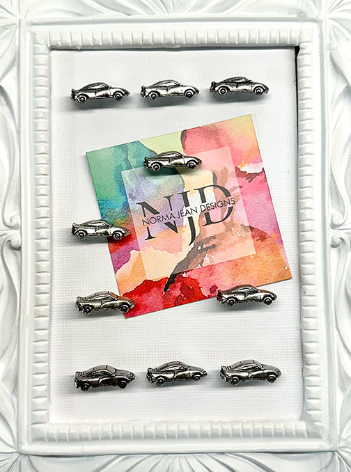 Sports Car Push Pins (10 Pc Set) | Decorative Silver Race Car Thumb Tacks Executive Office Desk Decor Unique Gift