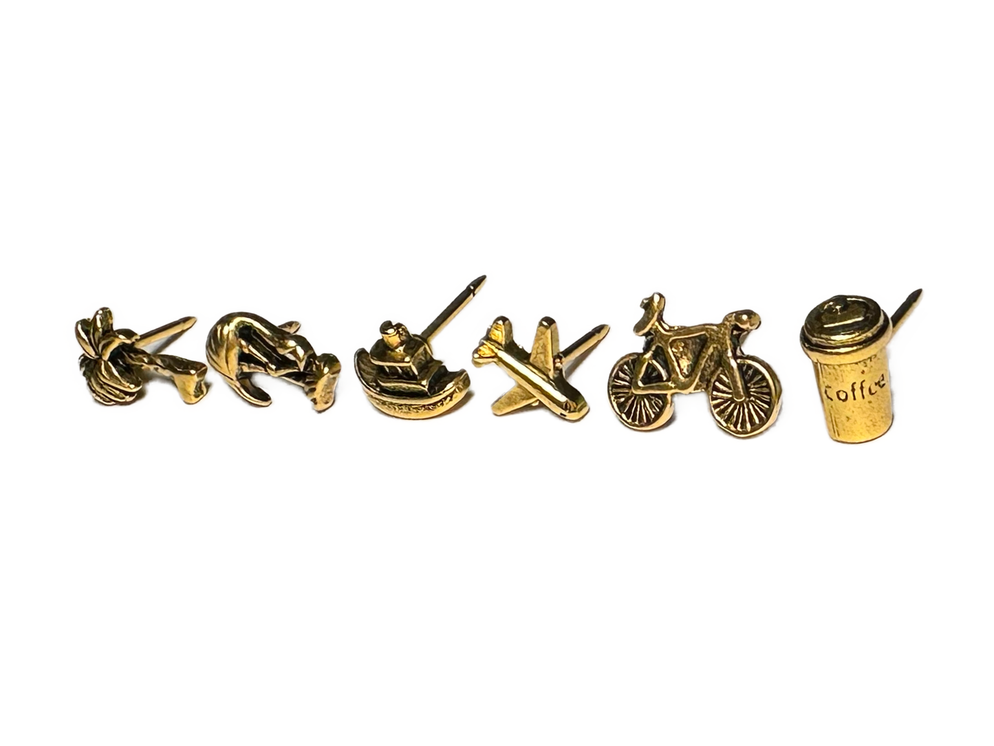 Mini Metal Map Pins | Gold or Silver Travel Map Markers | Decorative Push Pins | Small Thumb Tacks for Cork Board | 28 Designs