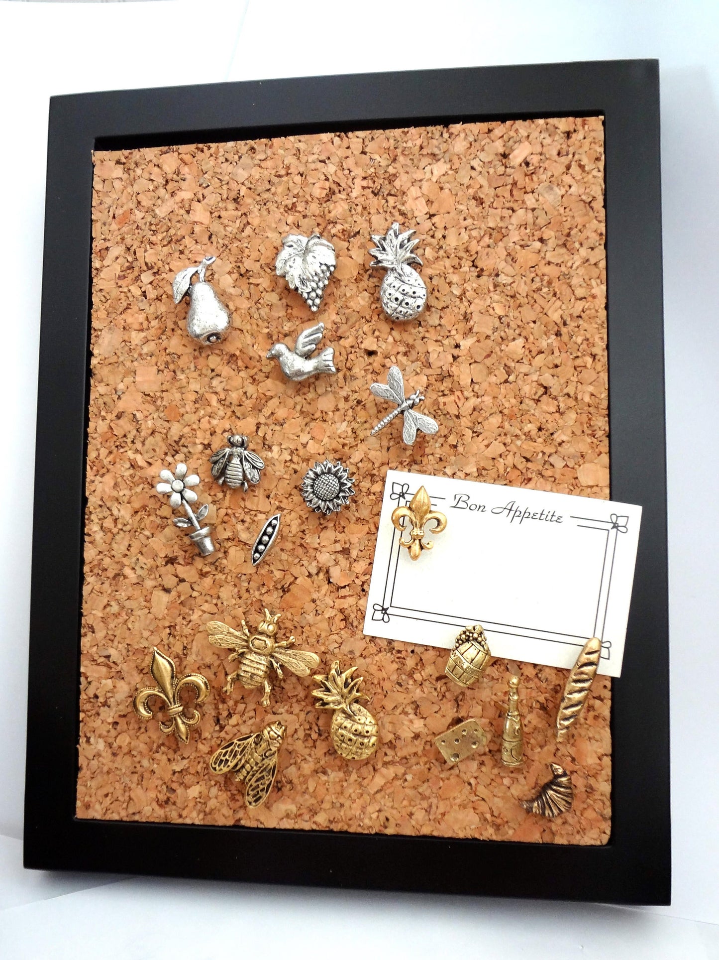 Button Push Pins (10 Pc Set) | Decorative Gold Sewing Thumb Tacks Craft Room Office Desk Decor Unique Gift for Seamstress