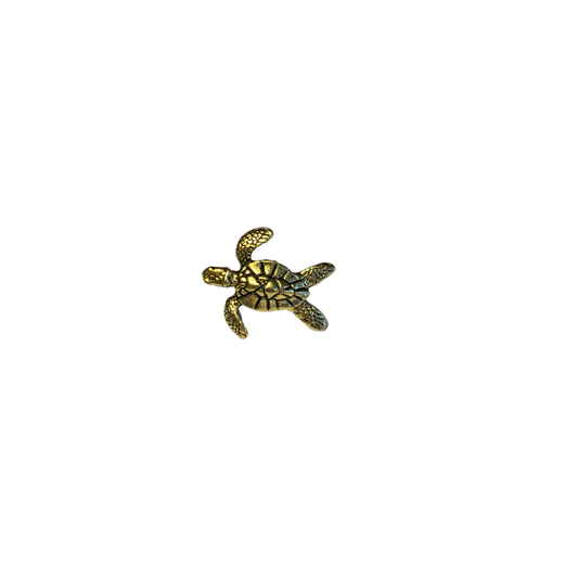 Turtle Push Pins (10 Pc Set) | Gold Silver Decorative Metal Thumb Tacks Sea Life Coastal Office Desk Decor Unique Gift for Traveler